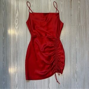 Zara Satin Red Mini Dress